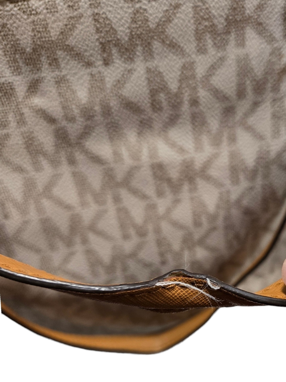 Michael Kors Beige Logo Tote Bag with Tan Trim - Picture 3 of 5